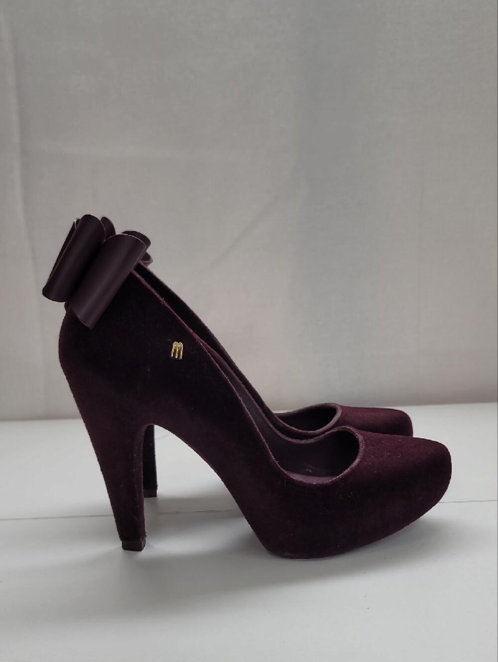 Melissa Incense Flock Bow Heels Size 7
